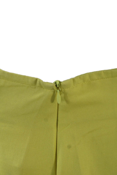 Sportmax Womens Cotton Flat Front High-Rise Tapered Trousers Yellow Size 12