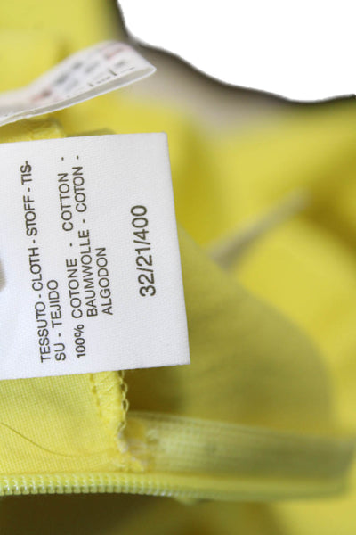 Sportmax Womens Cotton Flat Front High-Rise Tapered Trousers Yellow Size 12