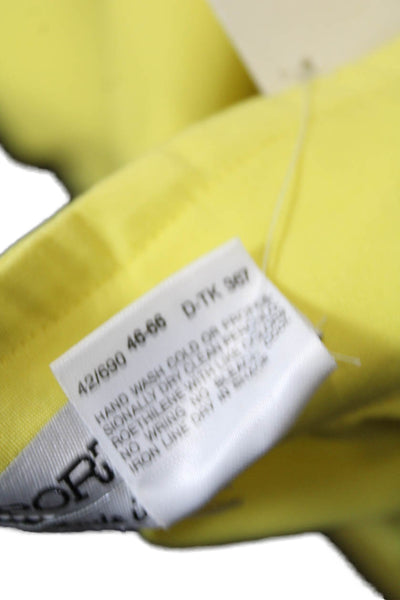 Sportmax Womens Cotton Flat Front High-Rise Tapered Trousers Yellow Size 12