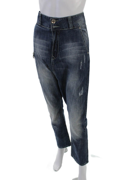 NYC Star Womens Cotton Denim Five Pocket High-Rise Harem Jeans Blue Size 25
