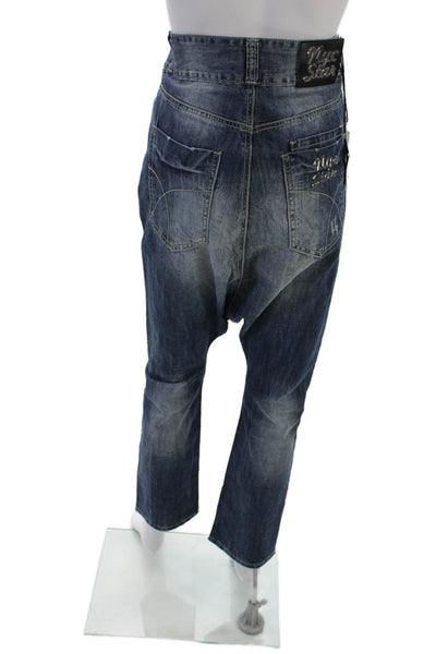 NYC Star Womens Cotton Denim Five Pocket High-Rise Harem Jeans Blue Size 25