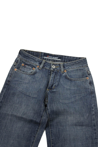 New Jeans Womens Cotton Five Pocket Low-Rise Bootcut Jeans Blue Size 26
