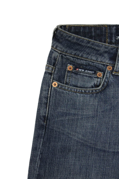 New Jeans Womens Cotton Five Pocket Low-Rise Bootcut Jeans Blue Size 26