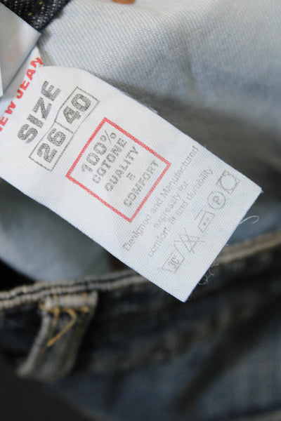 New Jeans Womens Cotton Five Pocket Low-Rise Bootcut Jeans Blue Size 26