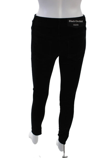 Black Orchid Women's Button Closure Pockets Skinny Pants Black Size 27