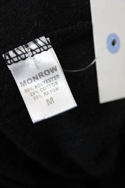 Monrow Women's Drawstring Waist Tapered Leg Embellish Jogger Pants Black Size M