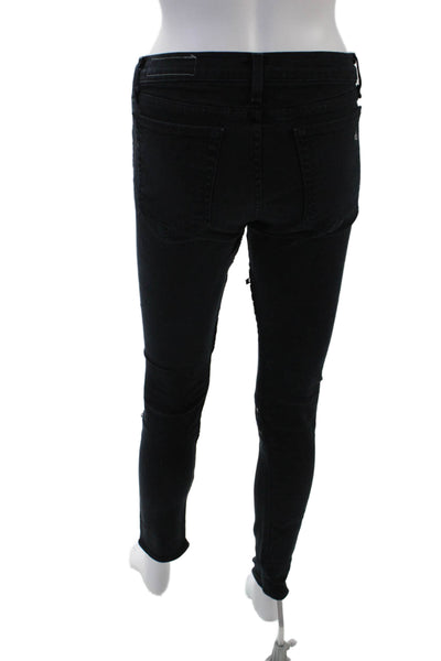 Rag & Bone Women's Midrise Five Pocket Skinny Denim Pants Black Size 26
