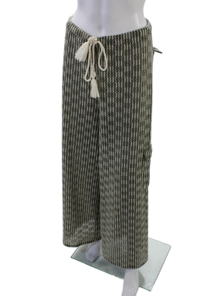 Palmacea Women's Pull-On Drawstring Wide Leg Mesh Lounge Pants Green Size L