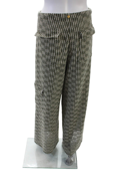 Palmacea Women's Pull-On Drawstring Wide Leg Mesh Lounge Pants Green Size L