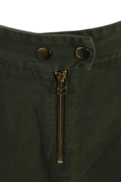 T Alexander Wang Women's Button Closure Wide Leg Ankle Pants Green Size 6
