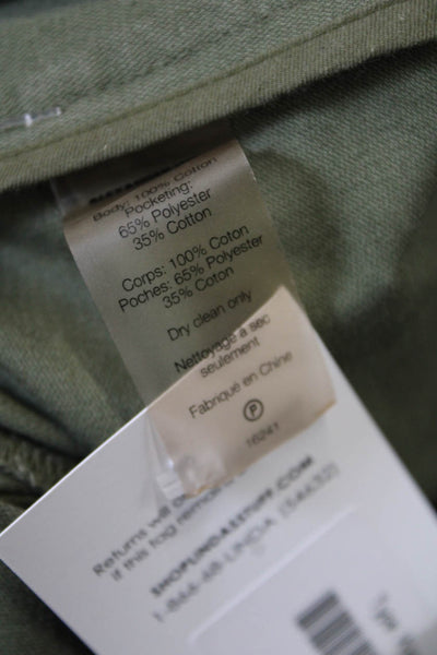 T Alexander Wang Women's Button Closure Wide Leg Ankle Pants Green Size 6