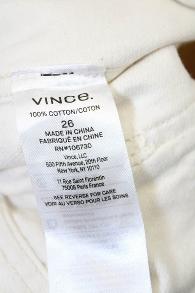 Vince Women's Hook Closure Wide Leg Cargo Jean Pants Beige Size 30