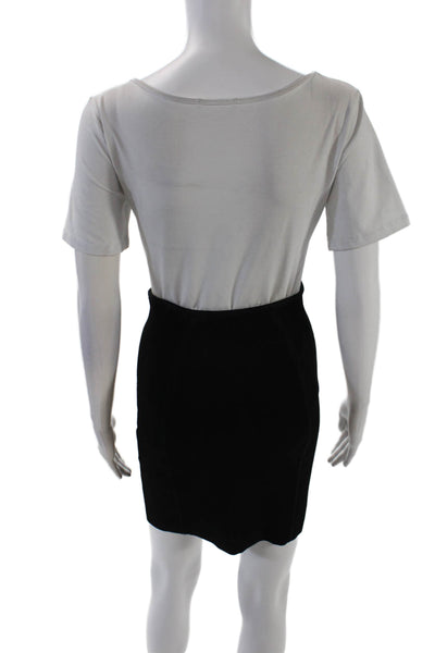 Alexander Wang Womens Textured Lined Elastic Waistband Midi Skirt Black Size S