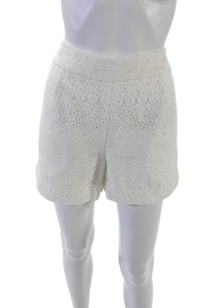 Raoul Womens Cotton Zippered High-Waisted Casual Shorts White Size 10