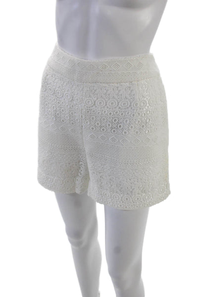 Raoul Womens Cotton Zippered High-Waisted Casual Shorts White Size 10