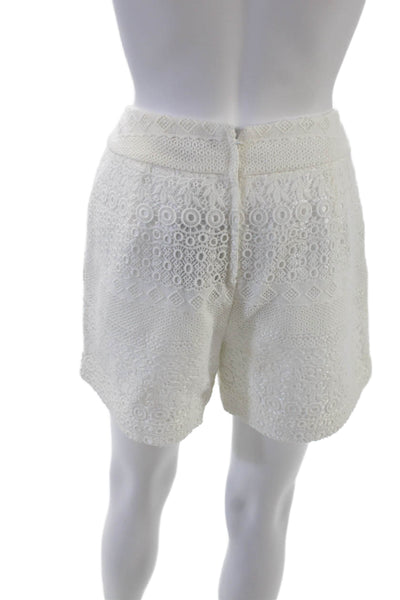 Raoul Womens Cotton Zippered High-Waisted Casual Shorts White Size 10