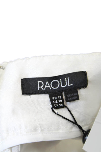 Raoul Womens Cotton Zippered High-Waisted Casual Shorts White Size 10