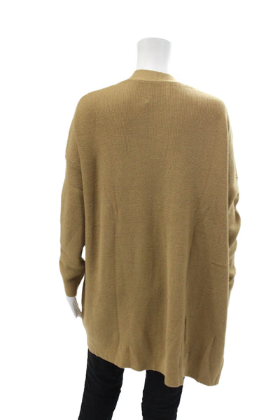Stitches + Stripes Womens Long Sleeve Open Front Cardigan Sweaters Brown Size XS