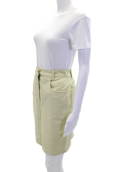 Blues Club Womens Cotton Zippered Unlined Pencil Casual Skirt Green Size 40