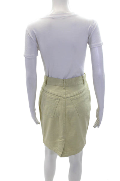 Blues Club Womens Cotton Zippered Unlined Pencil Casual Skirt Green Size 40