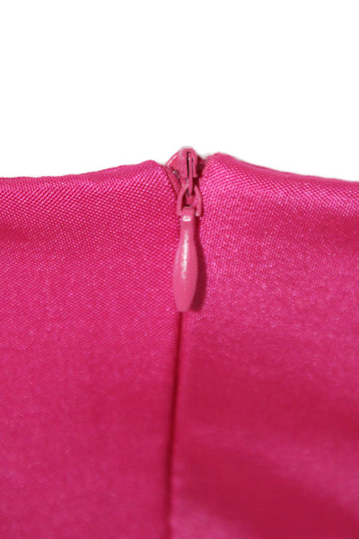 Tardini Womens Square Neck Sleeveless Zippered Mini Dress Pink Size XS