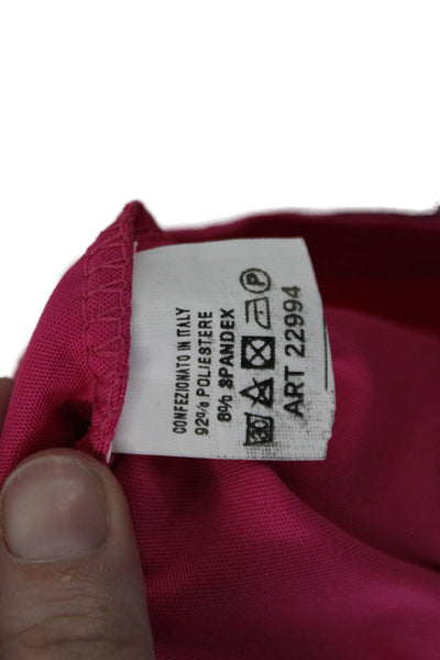 Tardini Womens Square Neck Sleeveless Zippered Mini Dress Pink Size XS