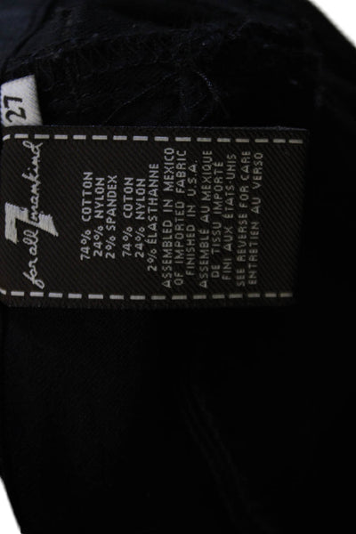 7 For All Mankind Womens Cotton Zip Button Lined Denim Skirt Black Size EUR 27