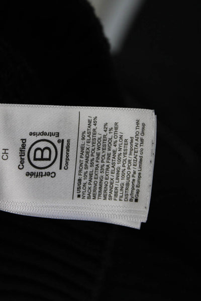 Athleta Womens Puffers Knitted Back Mock Neck Full Zip Vest Jacket Black Size S