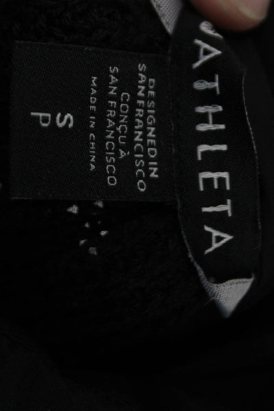 Athleta Womens Puffers Knitted Back Mock Neck Full Zip Vest Jacket Black Size S