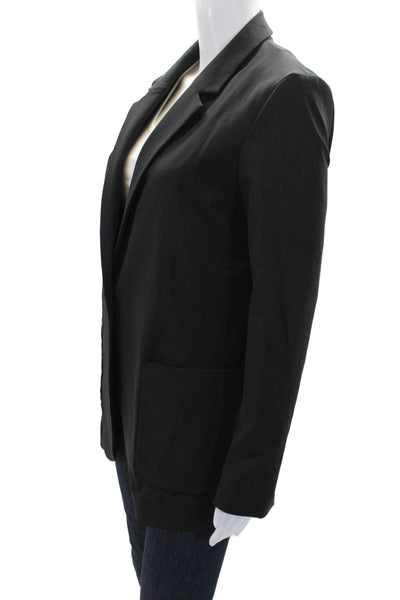 Kit And Ace Womens Fitted Single Buttoned Pocketed Blazer Jacket Black Size 10