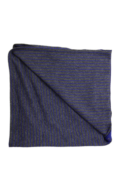 Lululemon Womens Striped Snap Closure Infinity Scarf Gray Blue Size OS