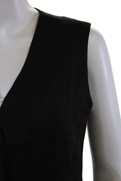 Christian Lacroix Womens Three Button V Neck Lightweight Vest Jacket Black XS