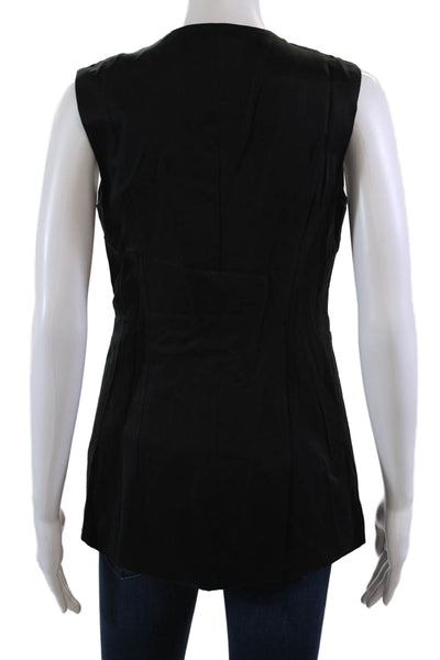 Christian Lacroix Womens Three Button V Neck Lightweight Vest Jacket Black XS