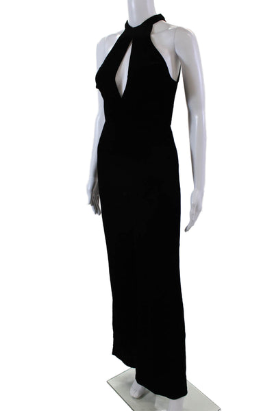7 For All Mankind Womens Back Zip Sleeveless Keyhole Velvet Jumpsuit Black XS