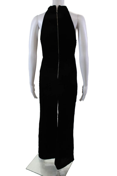 7 For All Mankind Womens Back Zip Sleeveless Keyhole Velvet Jumpsuit Black XS
