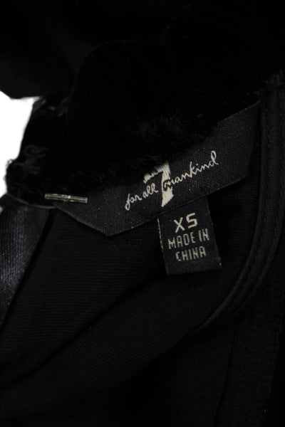 7 For All Mankind Womens Back Zip Sleeveless Keyhole Velvet Jumpsuit Black XS