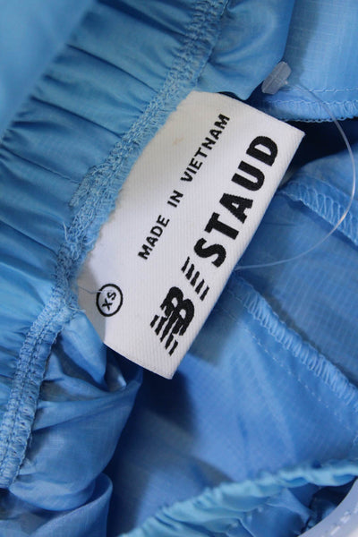 New Balance x Staud Womens High Rise Belted Track Pants Blue Size Extra Small