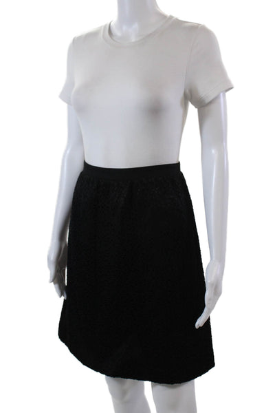 Jason Wu Womens Back Zip Knee Length lace Overlay A Line Skirt Black Size 2