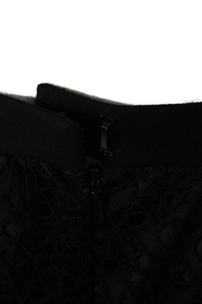 Jason Wu Womens Back Zip Knee Length lace Overlay A Line Skirt Black Size 2