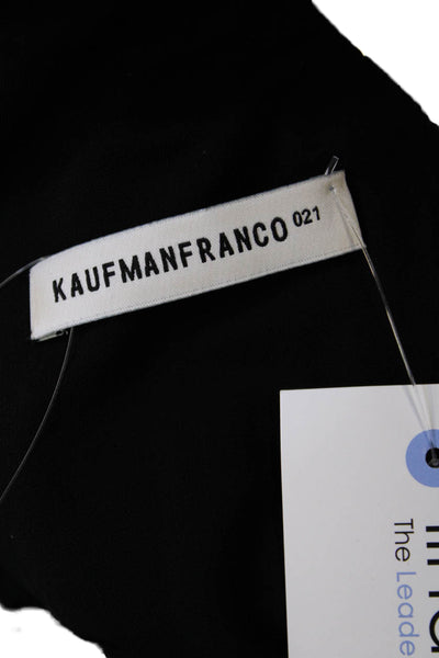 KaufmanFranco Womens Sleeveless Crew Neck PVC Trim Knit Dress Black Size Small