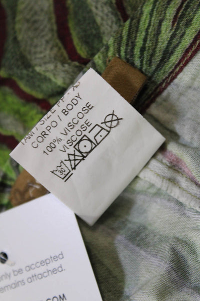 Agua De Coco Por Liana Thomaz Womens Floral Print Tied Hip Shorts Green Size 50