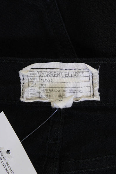 Current/Elliott Womens Midrise Five Pocket Straight Leg Jean Pants Black Size 29