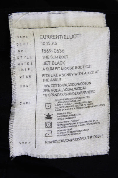 Current/Elliott Womens Midrise Five Pocket Straight Leg Jean Pants Black Size 29