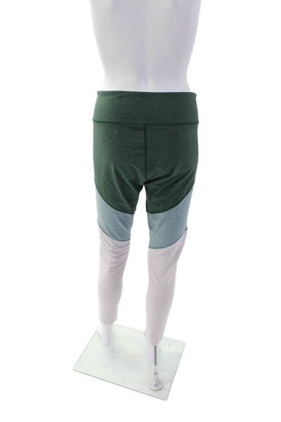 Outdoor Voices Womens Mid Rise Colorblock Printed Ankle Leggings Green Size L