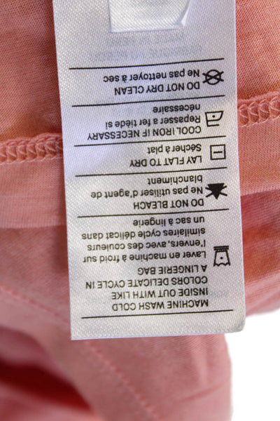 Vince Womens Short Sleeve Crew Neck Classic Tee Shirt Peach Cotton Size 2XS