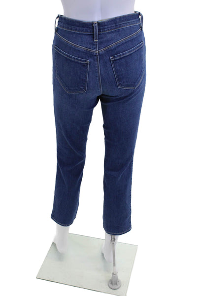 L'Agence Womens Cotton Mid Rise Slim Straight Leg Jeans Blue Size 24