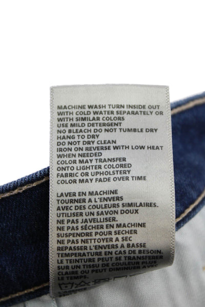 L'Agence Womens Cotton Mid Rise Slim Straight Leg Jeans Blue Size 24