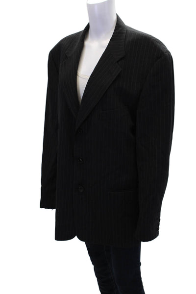 Ungaro Womens Wool Lined Stripe Button Collar Suit Blazer Gray Size EUR 40