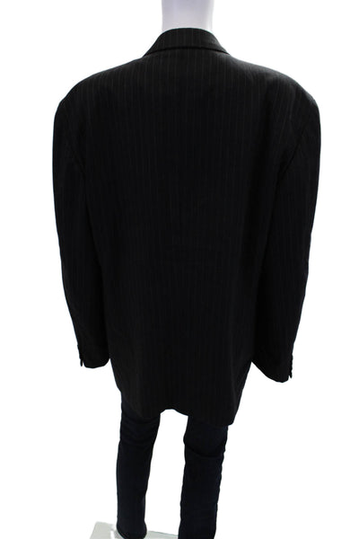Ungaro Womens Wool Lined Stripe Button Collar Suit Blazer Gray Size EUR 40