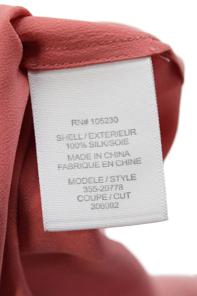 Joie Womens Sleeveless V Neck Boxy Silk Blouse Top Peach Size Medium